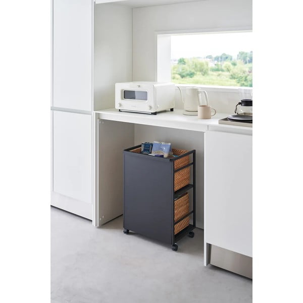 Czarny metalowy regał na kółkach 42x60 cm Tower – YAMAZAKI-image-4