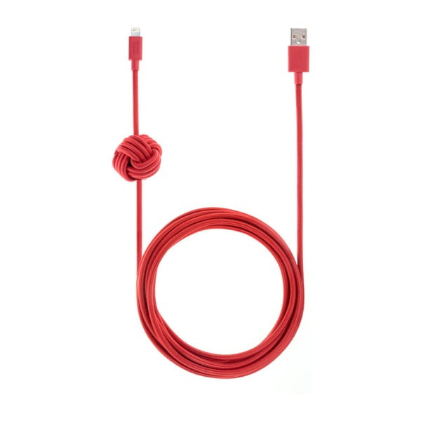 Czerwony kabel do ładowania i synchronizacji Lightning iPhone Native Union Night Cable L, dł. 3 m