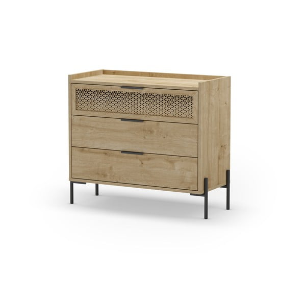 Niska komoda w dekorze dębu 90x80 cm Inca – Marckeric-image-2