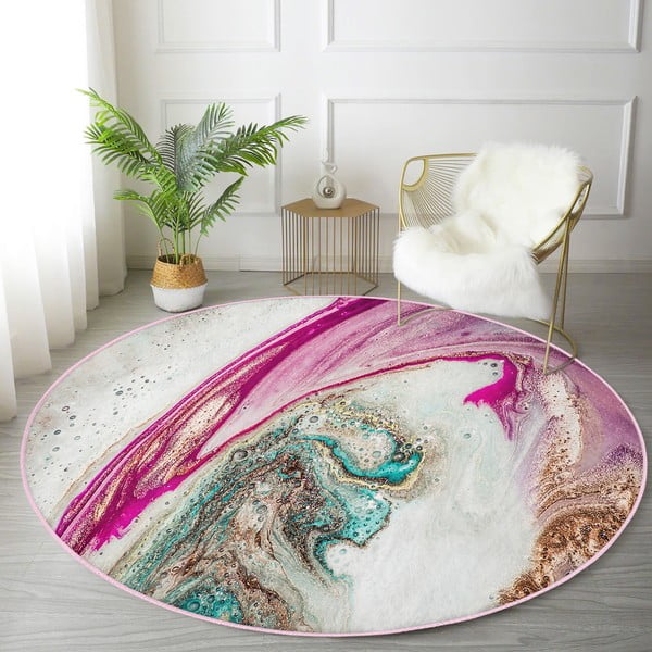 Okrągły dywan odpowiedni do prania i robotów sprzątających ø 120 cm Comfort – Mila Home-image-3