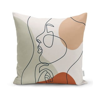 Poszewka na poduszkę Minimalist Cushion Covers Pastel Drawing Face, 45x45 cm