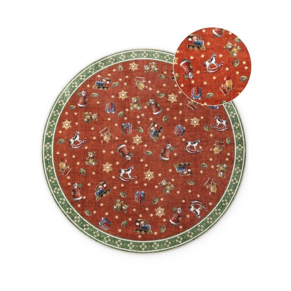 Czerwony/zielony okrągły dywan ze świątecznym motywem ø 200 cm Toy's Delight Nostalgic Noel Red Green – Villeroy&Boch