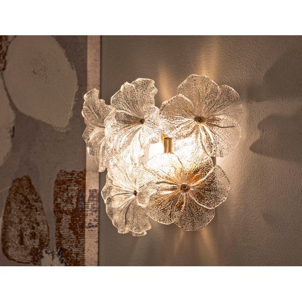 Szklany kinkiet w kolorze złota Ibiscus – Mauro Ferretti-image-1