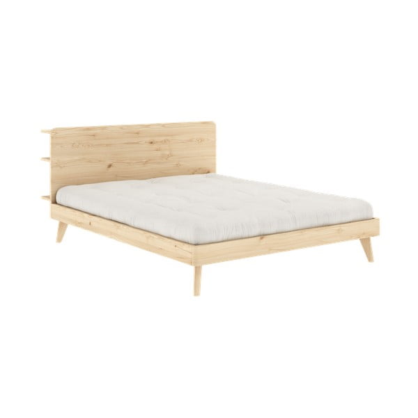 Łóżko dwuosobowe z drewna sosnowego ze stelażem 160x200 cm Retreat – Karup Design