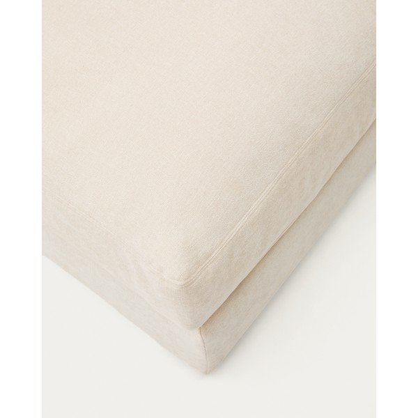 Beżowy podnóżek z tkaniny szenilowej Alea – Kave Home-image-4