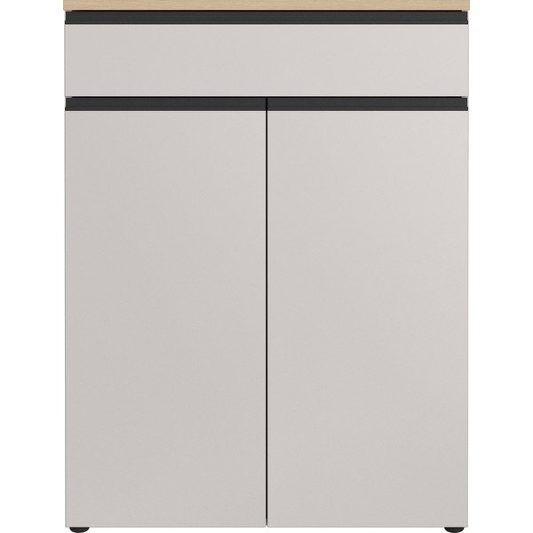 Szarobeżowa/w jasnym naturalnym kolorze szafka 90x120x41 cm Cormano – Germania-image-4