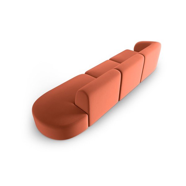 Różowa aksamitna sofa lewostronna 311 cm Paolo – Milo Casa-image-3