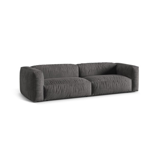 Szara aksamitna sofa modułowa 320 cm Martina – Micadoni -image-1