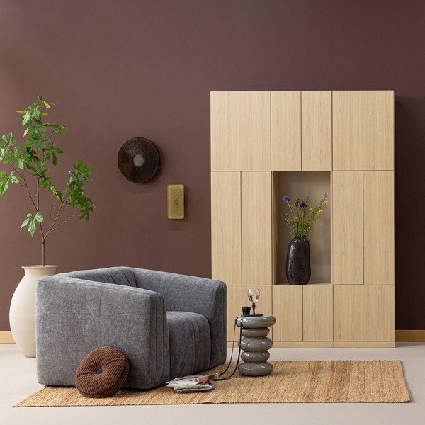 Szafka modułowa w naturalnym kolorze 162x215 cm Build – WOOOD-image-1