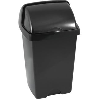 Średni czarny kosz na śmieci Addis Roll Top, 31x30x52,5 cm
