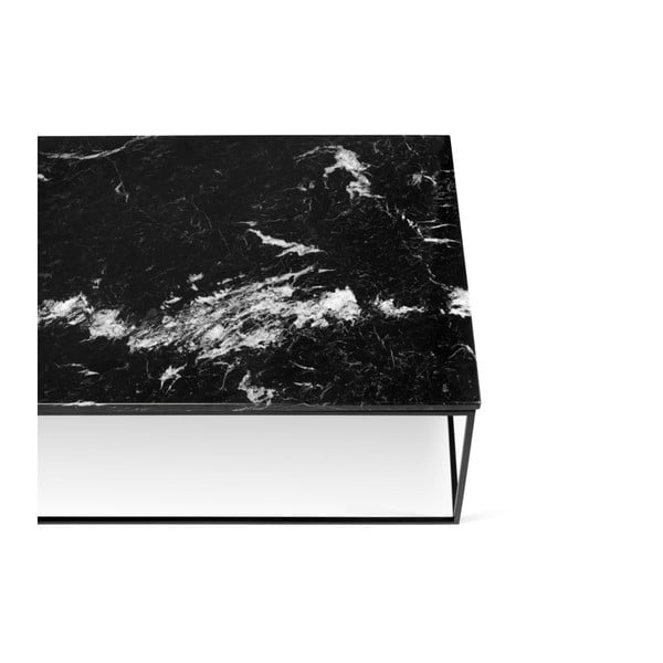 Czarny stolik marmurowy z czarnymi nogami TemaHome Gleam, 120 x 75 cm-image-3