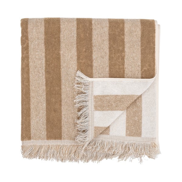 Brązowo-beżowy bawełniany ręcznik 50x100 cm Elaia – Bloomingville