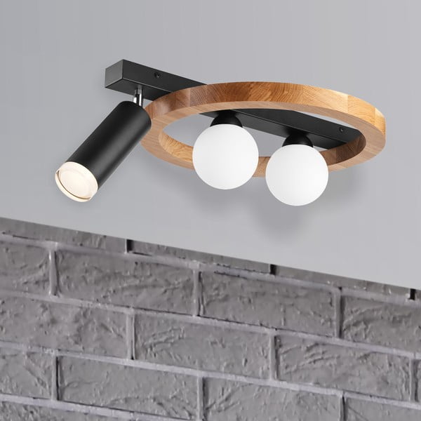 Lampa sufitowa w czarno-naturalnym kolorze 40x50 cm Otis – LAMKUR-image-2