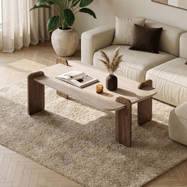Beżowy stolik 60x120 cm Renard – Nordure-image-1