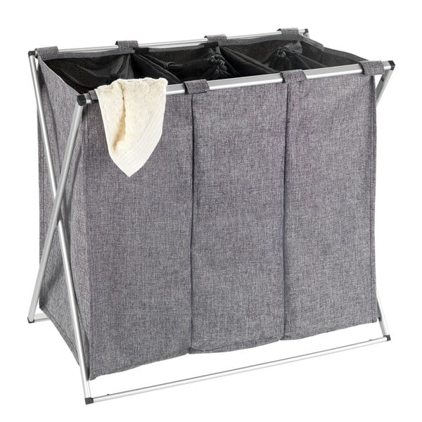 Szary potrójny kosz na pranie Wenko Trio, 130 l-image-2