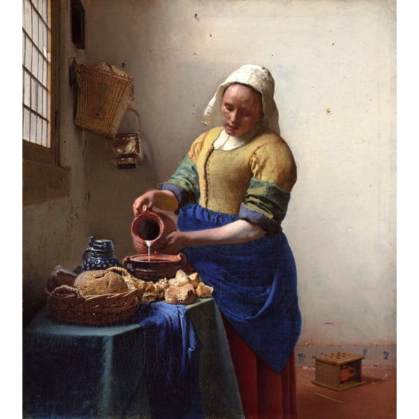 Obraz – reprodukcja 45x60 cm The Milkmaid, Jan Vermeer – Fedkolor
