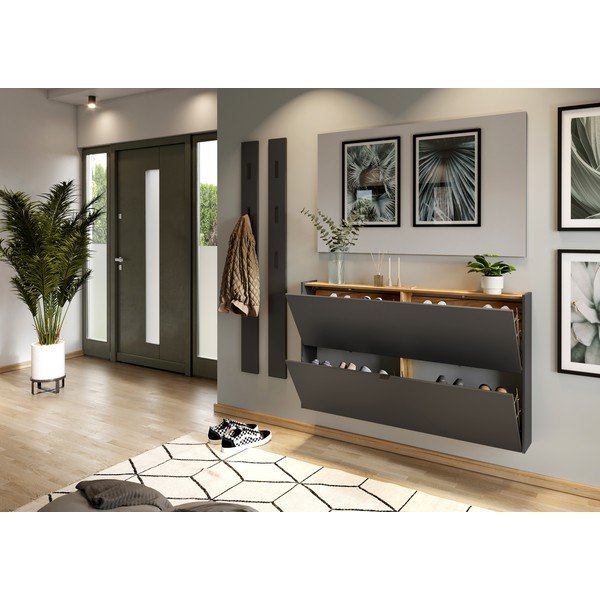 Antracytowa uchylna szafka na buty Ameca – Germania-image-4