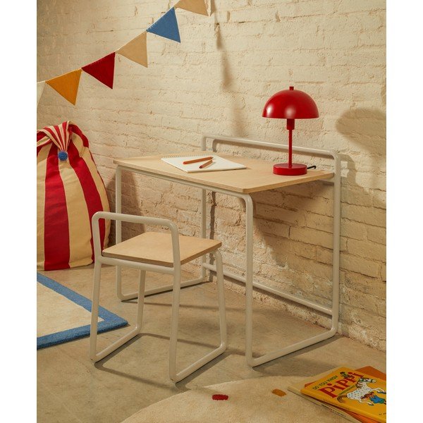 Beżowe metalowe krzesło dziecięce Tinn – Kave Home-image-1