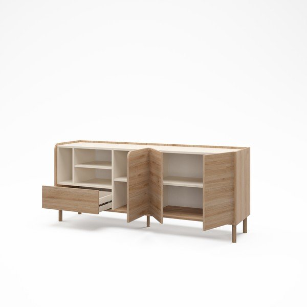 Komoda w dekorze dębu w naturalnym kolorze 180x75,5x44 cm Monza – Marckeric-image-2