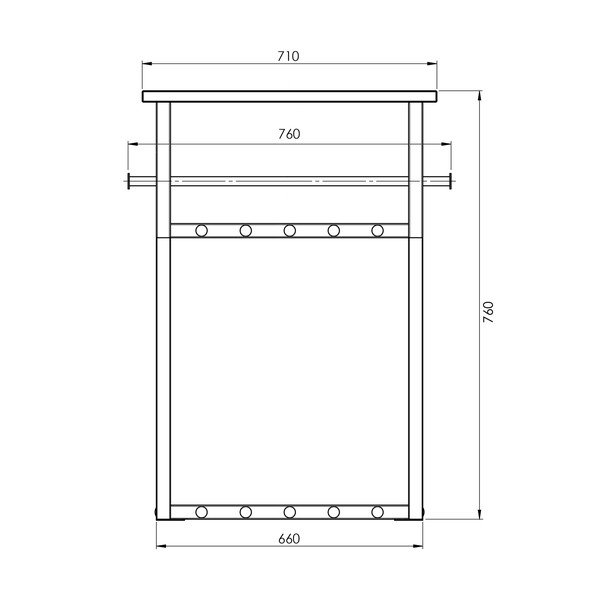 Czarny/w naturalnym kolorze metalowy wieszak ścienny z półką 76 cm Rizzoli – Spinder Design-image-4