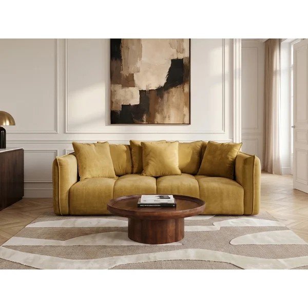 Żółta sofa z tkaniny szenilowej Harlem – Bobochic Paris-image-3