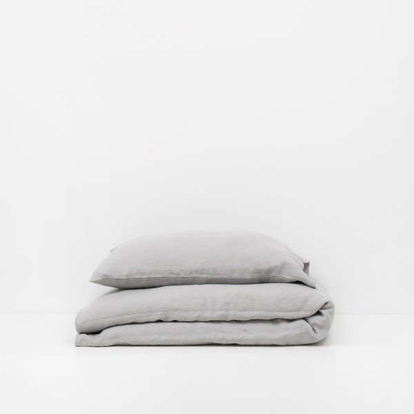 Dziecięca szara lniana poszewka na poduszkę Linen Tales Nature, 40x60 cm-image-1