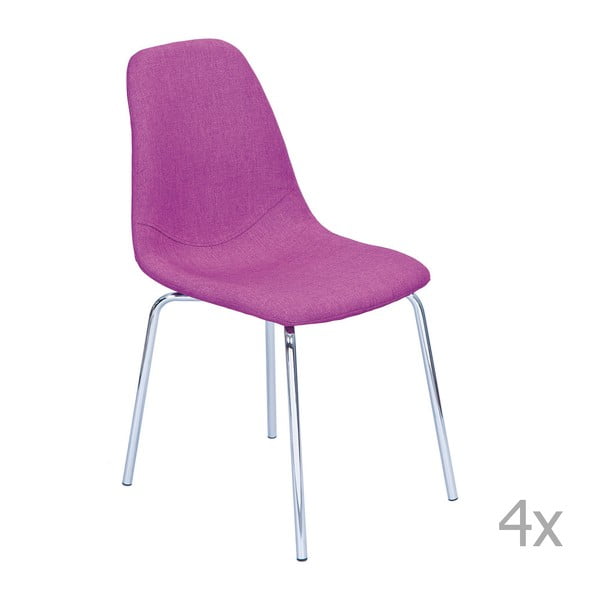 Zestaw 4 różowych krzeseł 13Casa Malaga