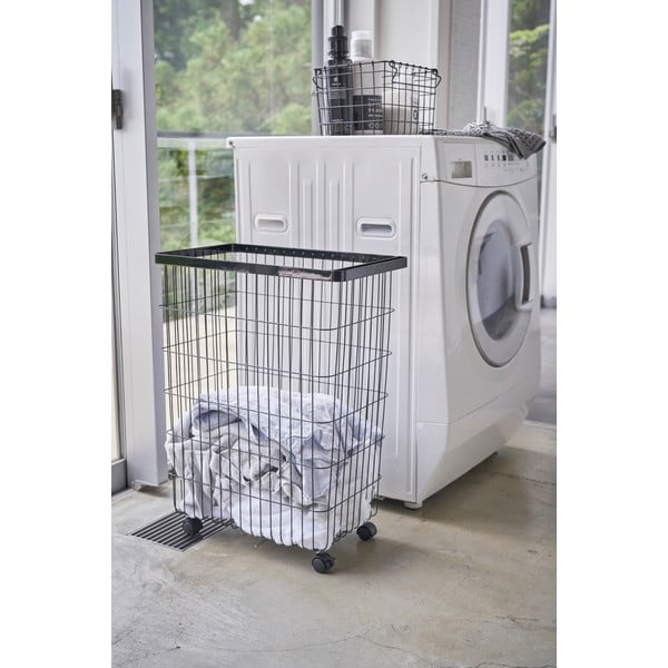 Czarny metalowy kosz na pranie 55 l Tower – YAMAZAKI-image-4