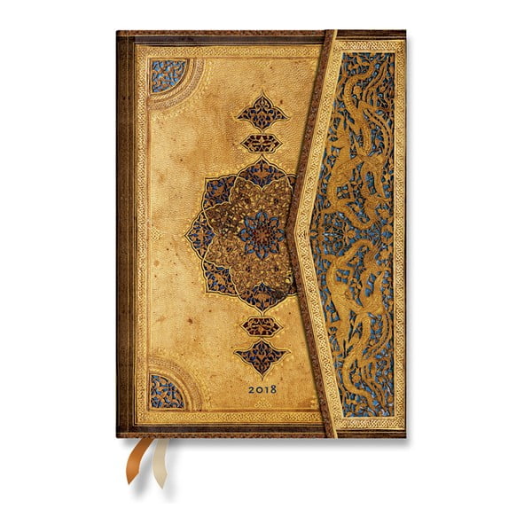 Kalendarz na rok 2018 z układem horyzontalnym Paperblanks Safavid Midi