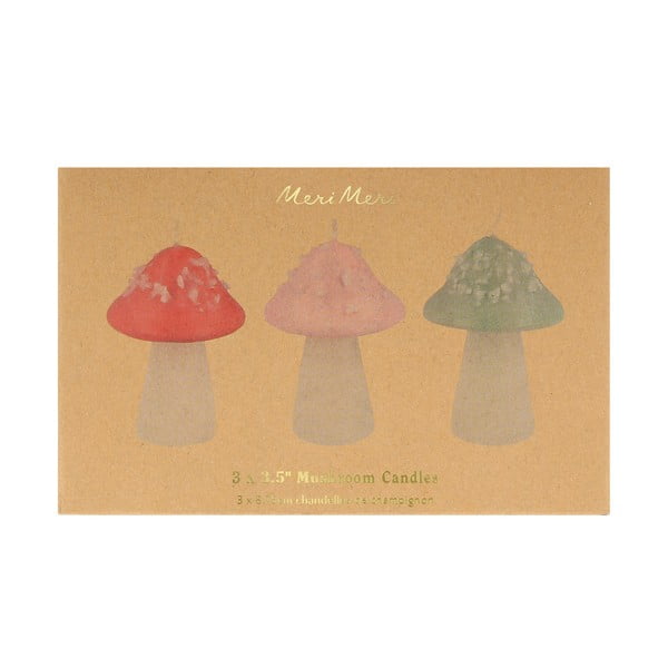 Świece zestaw 3 szt. Mushroom – Meri Meri-image-4