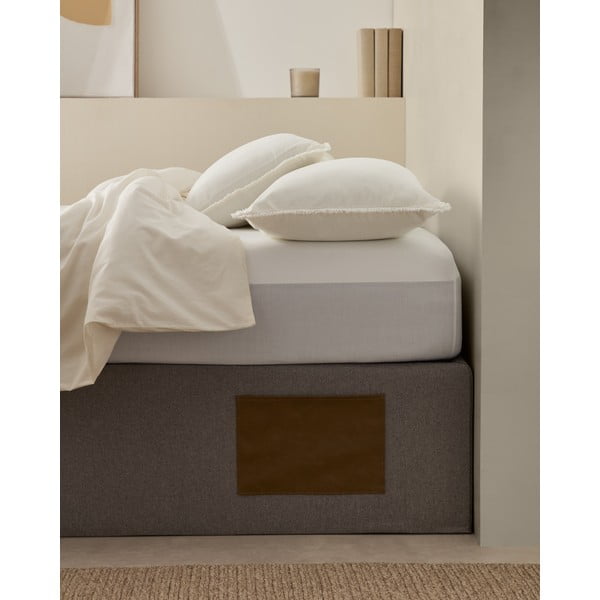 Szare tapicerowane łóżko dwuosobowe ze schowkiem 180x200 cm Matters – Kave Home-image-2