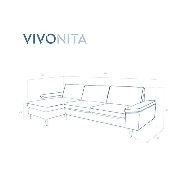 Beżowy narożnik prawostronny Vivonita Nathan-image-1