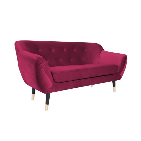 Różowa sofa z czarnymi nogami Mazzini Sofas Amelie, 158 cm-image-2