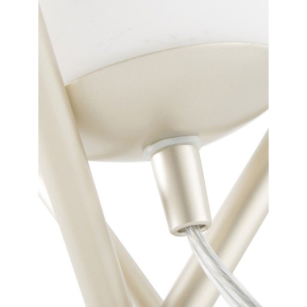 Biała lampa stołowa ze szklanym abażurem Westwing Collection Erik, wys. 33 cm-image-3