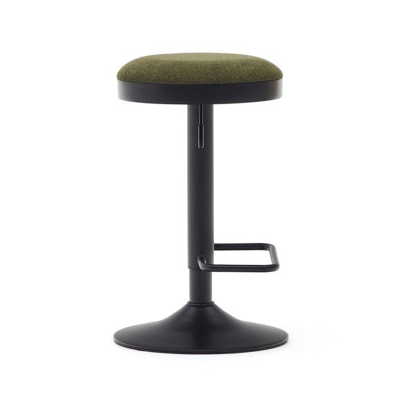 Ciemnozielone tapicerowane hokery zestaw z regulowaną wysokością 2 szt. (wysokość siedziska 53,5 cm) Zaib – Kave Home-image-3