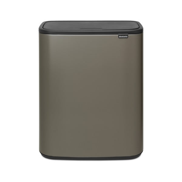 Szary stalowy kosz na śmieci otwierany na dotyk 60 l Bo Touch Bin – Brabantia-image-2