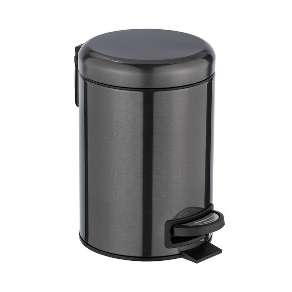 Czarny kosz na śmieci ze stali nierdzewnej Wenko, 3 l-image-1