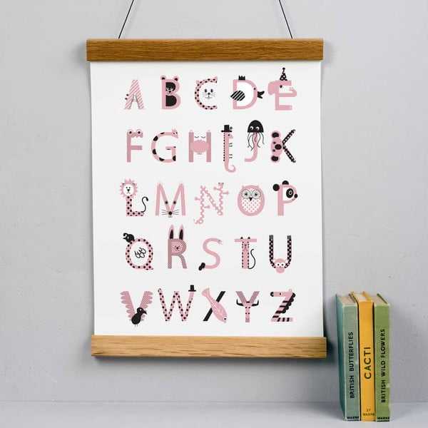 Plakat Alphabet Pink, 30x40 cm