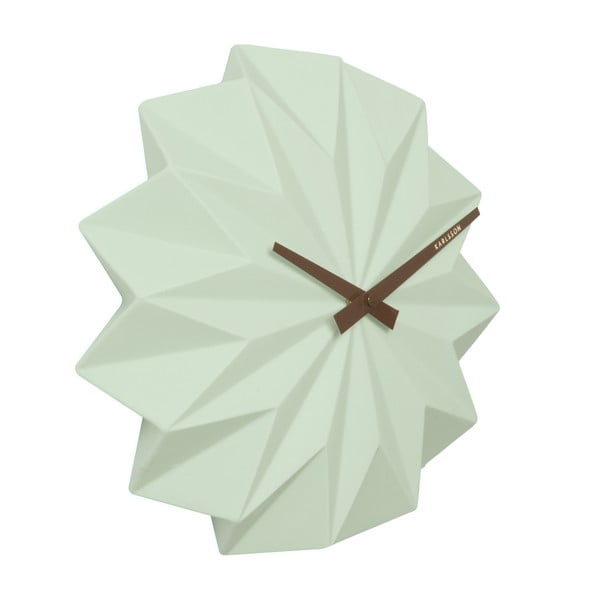 Mietowy zegar ścienny Present Time Origami-image-1
