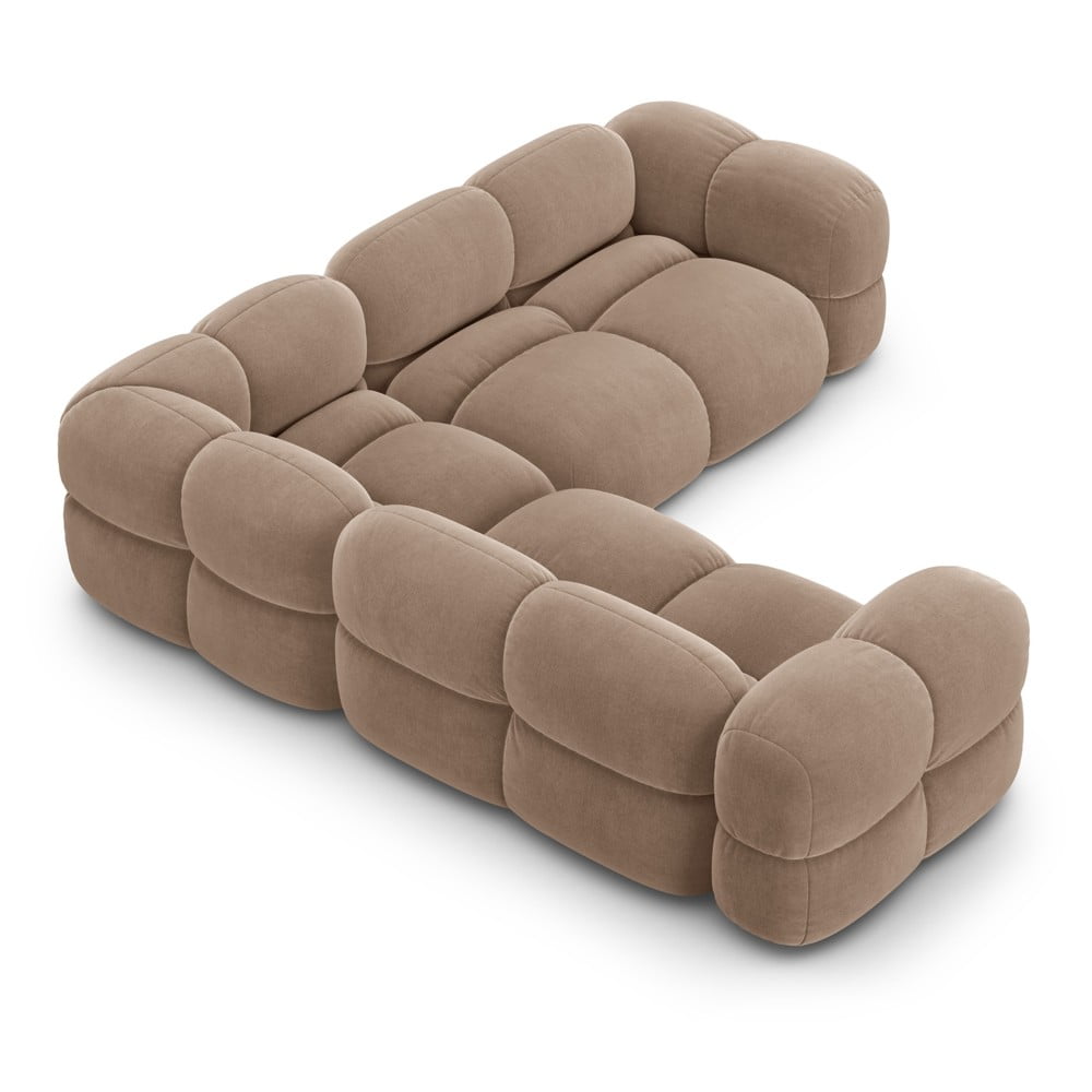 Brązowy aksamitny narożnik Loretto – Cosmopolitan Design (zdjęcie 4)