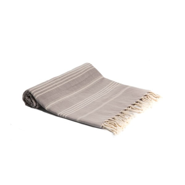 Fioletowy ręcznik kąpielowy tkany ręcznie Ivy's Ebru, 100x180 cm
