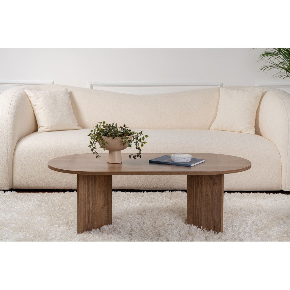 Ciemnobrązowy stolik w dekorze orzecha 60x119 cm Sable – Kalune Design (zdjęcie 4)