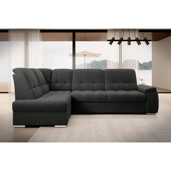 Ciemnoszary rozkładany/ze schowkiem narożnik (lewostronny/w kształcie litery L) Sado – ELTAP-image-3