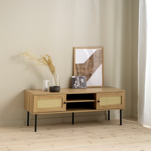 Szafka pod TV w dekorze dębu w naturalnym kolorze 120x43 cm Pensacola – Unique Furniture-image-1