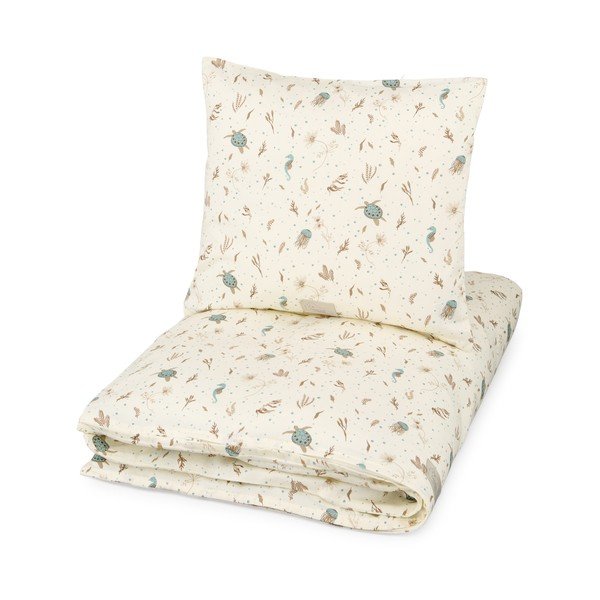 Jasnożółta pościel dziecięca do łóżeczka z bawełny organicznej 70x100 cm Sea Garden – Cam Cam Copenhagen