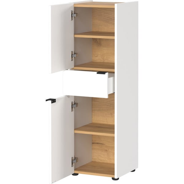 Biała wysoka szafka łazienkowa 34x111 cm Forano – Germania-image-1