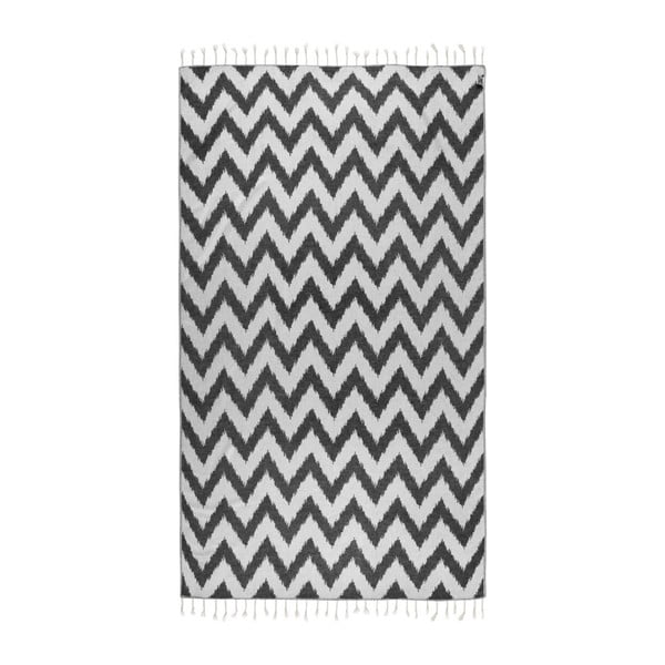 Czarny ręcznik hammam Kate Louise Laila, 165x100 cm-image-1