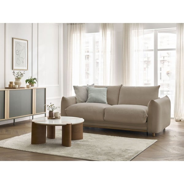 Beżowa rozkładana sofa 234 cm Ernest – Bobochic Paris-image-1