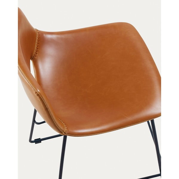 Koniakowy hoker z imitacji skóry (wysokość siedziska 76 cm) Zahara – Kave Home-image-4