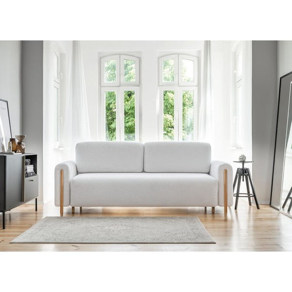 Szara rozkładana/ze schowkiem sofa z materiału bouclé 244 cm Arcadova – ELTAP-image-1